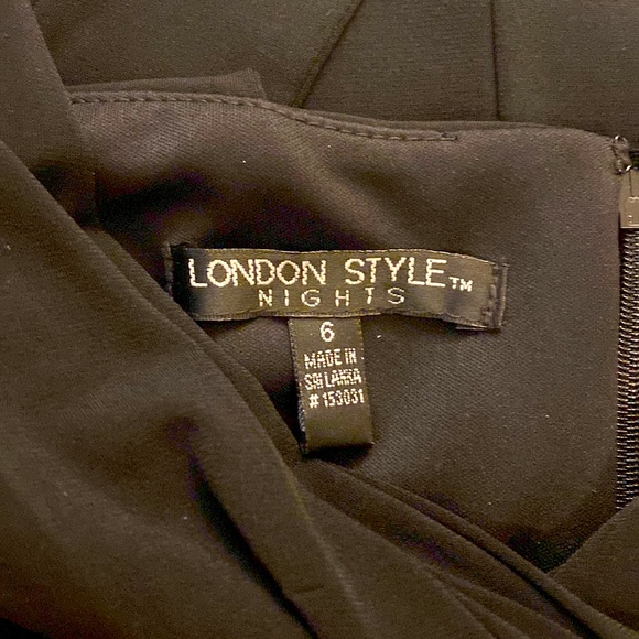 London Style Nights, Black Dress with Sparkle Accent, NEW w/tags, Sz 6 - Picture 8 of 16